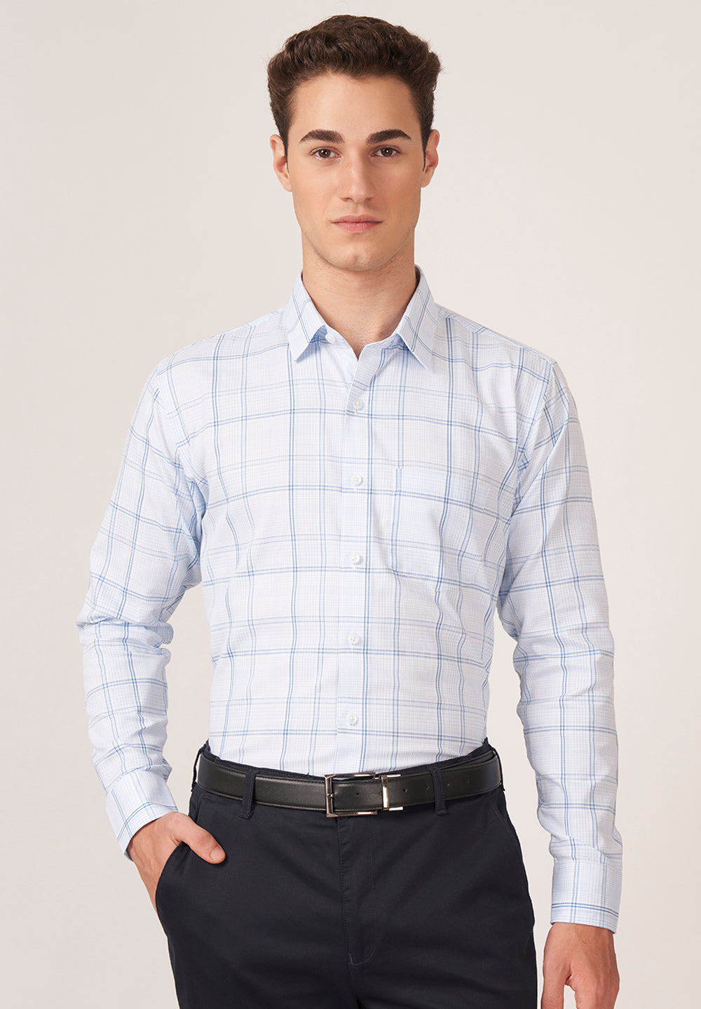 Men Blue Slim Fit Formal Shirt
