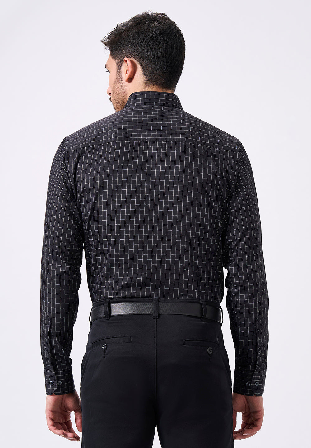 Men Black Slim Fit Formal Shirt