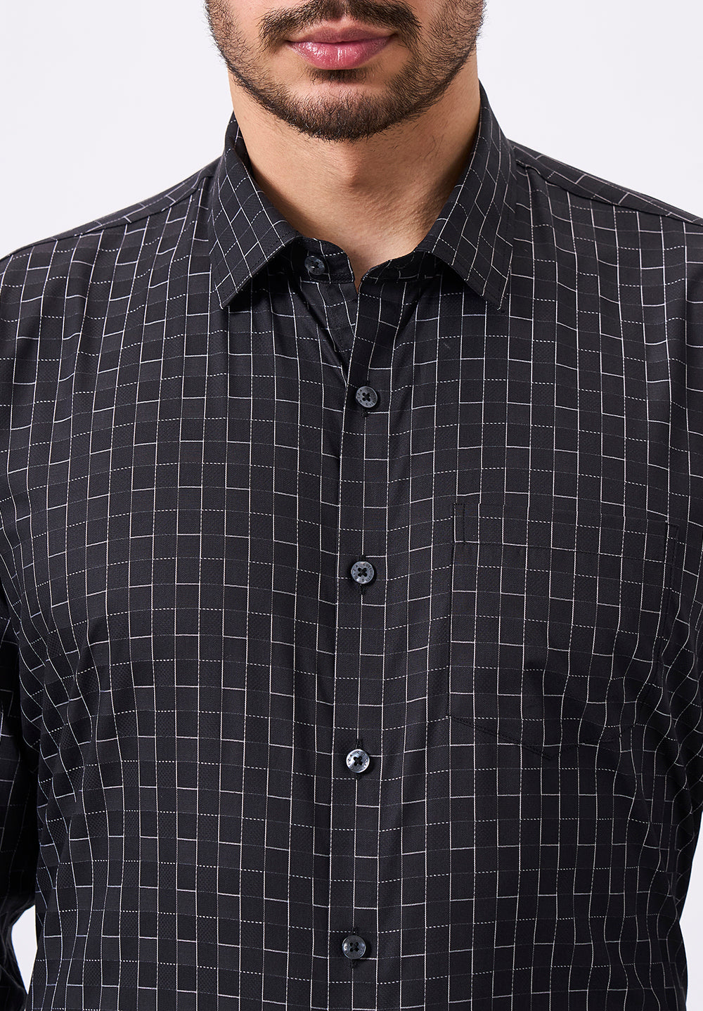Men Black Slim Fit Formal Shirt