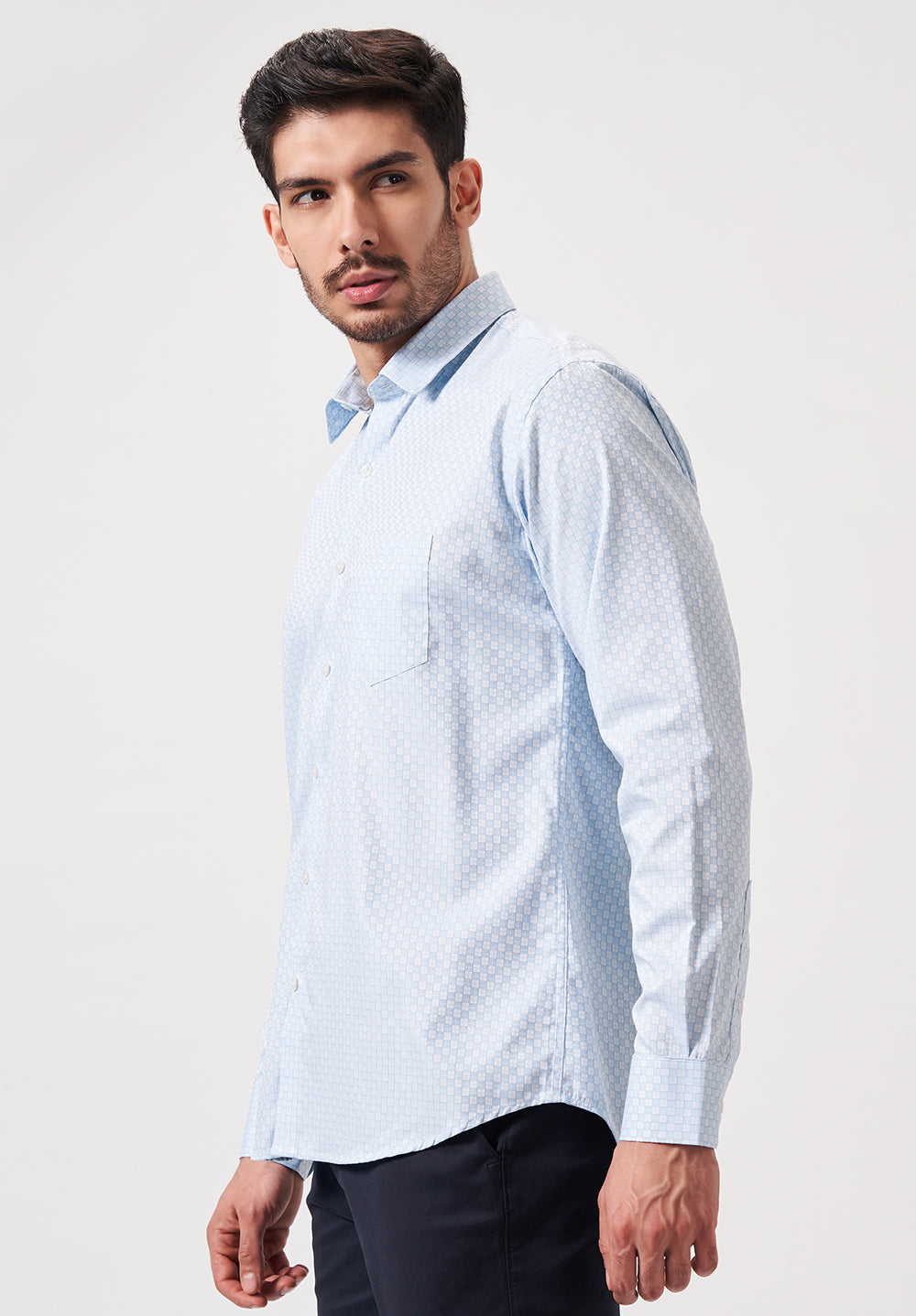 Men Blue Slim Fit Formal Shirt