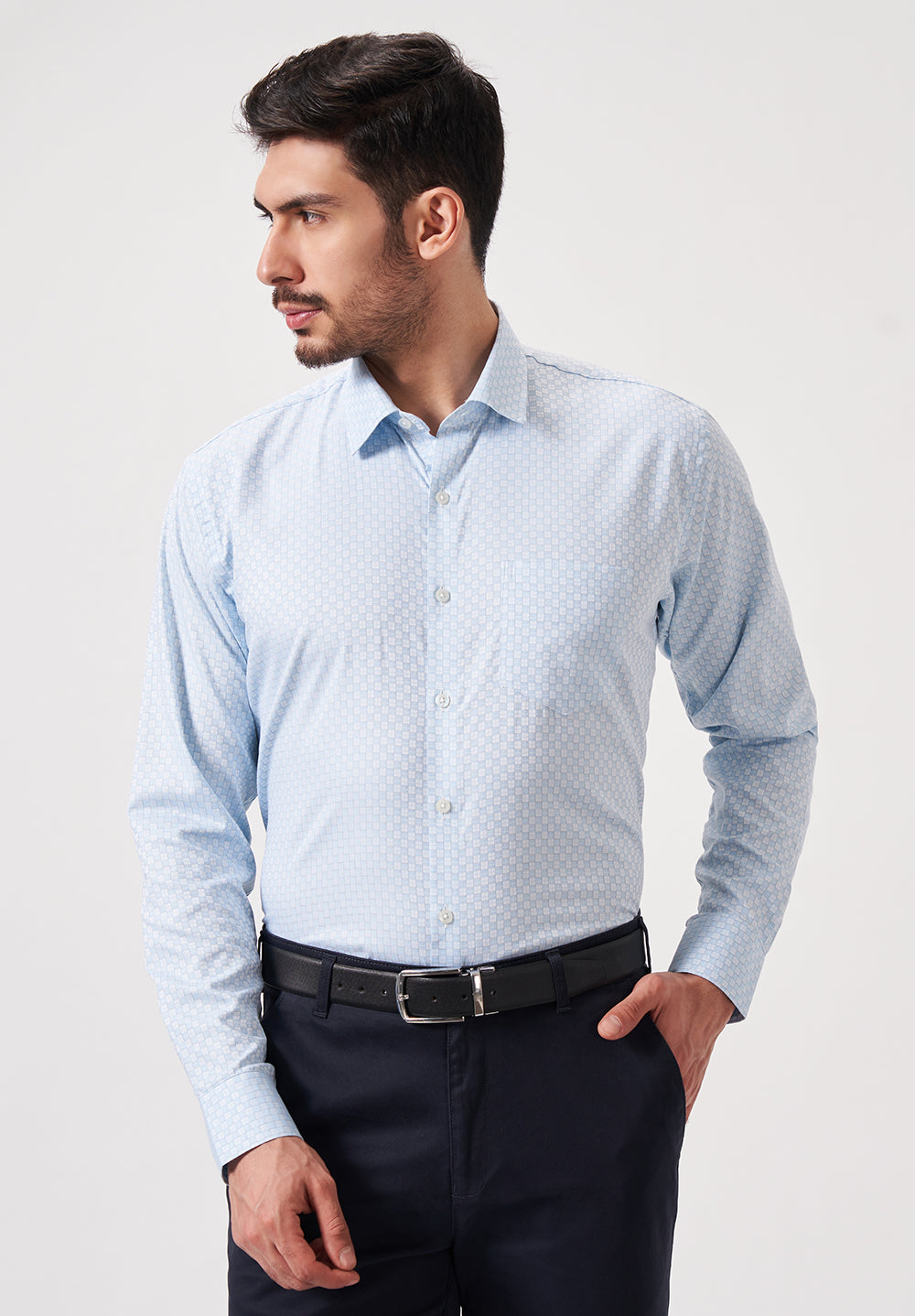 Men Blue Slim Fit Formal Shirt