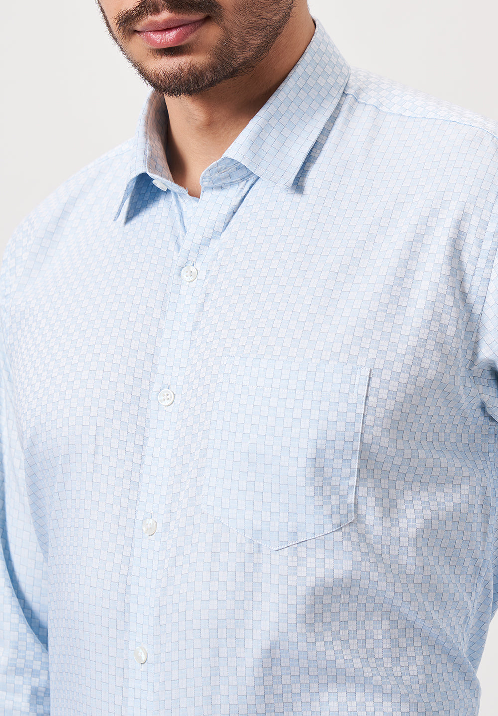 Men Blue Slim Fit Formal Shirt
