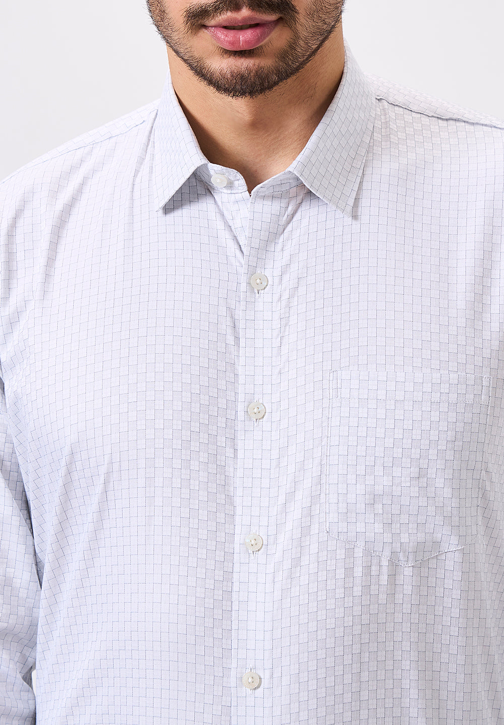 Men White Slim Fit Formal Shirt