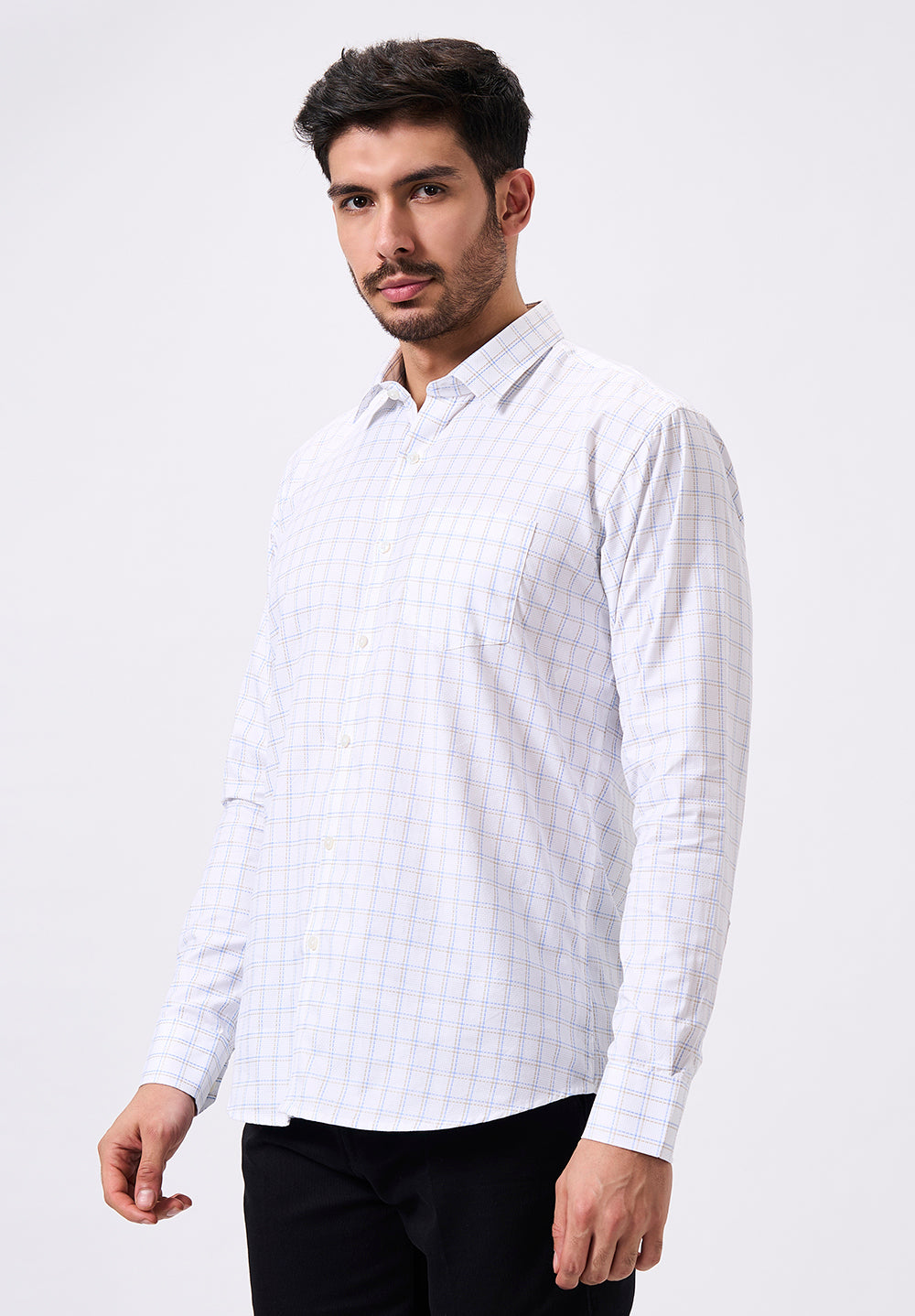 Men White Slim Fit Formal Shirt