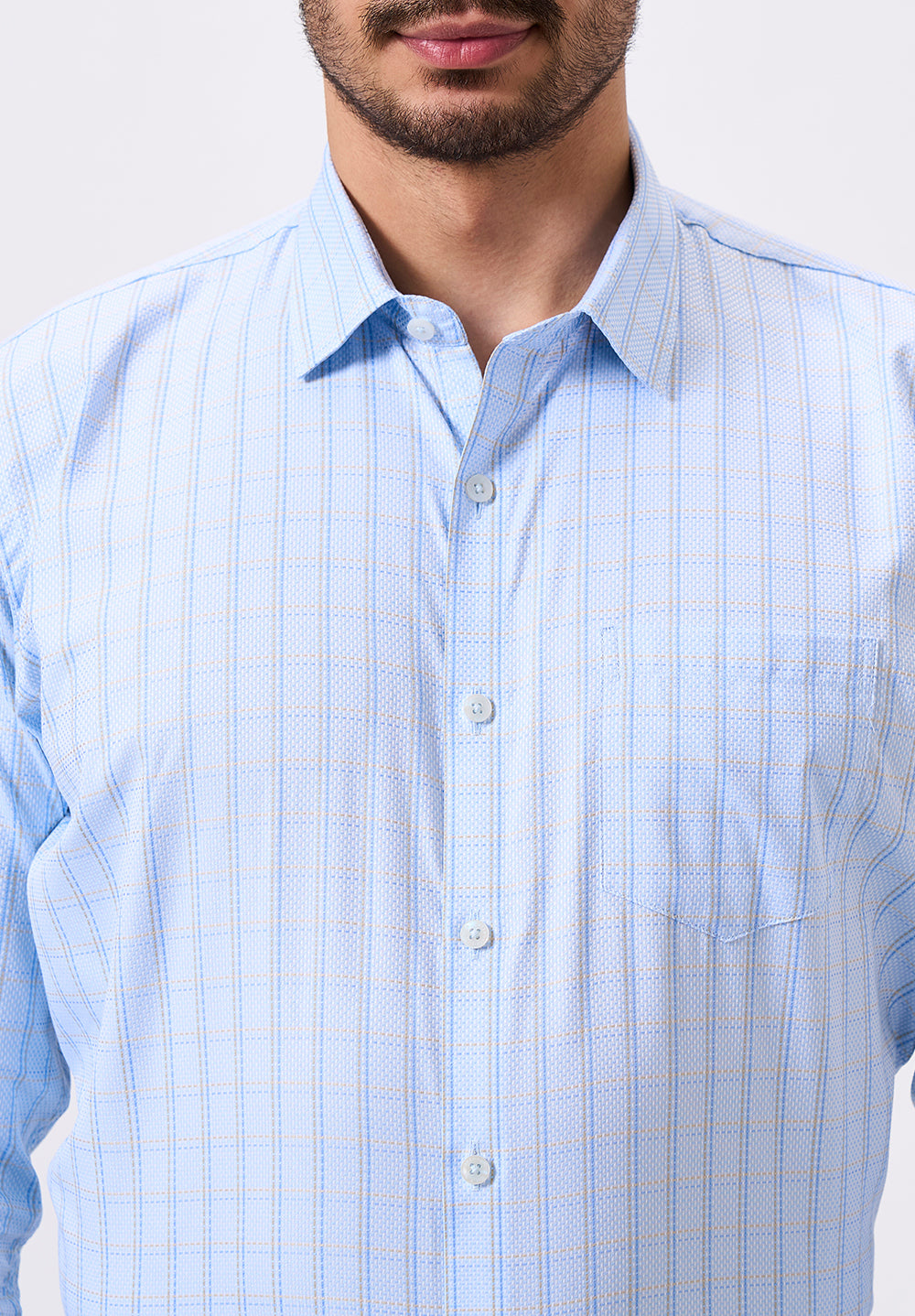 Men Blue Slim Fit Formal Shirt