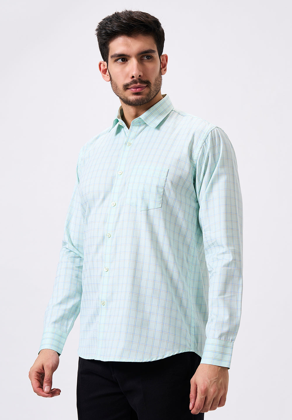 Men Blue Slim Fit Formal Shirt