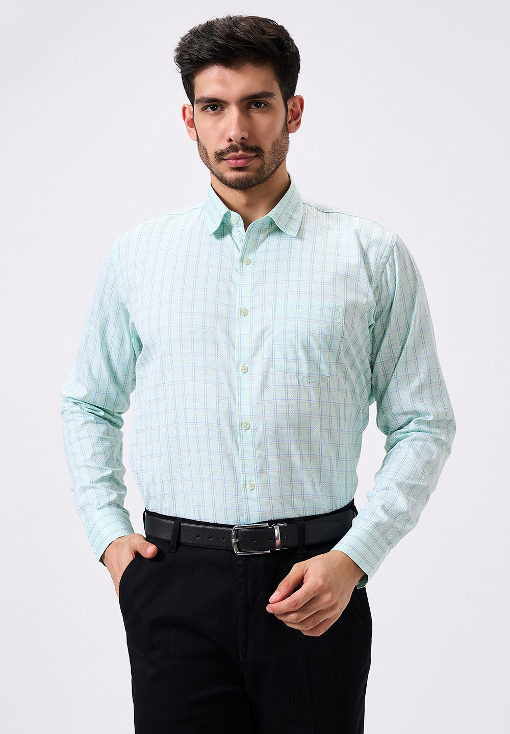 Men Blue Slim Fit Formal Shirt