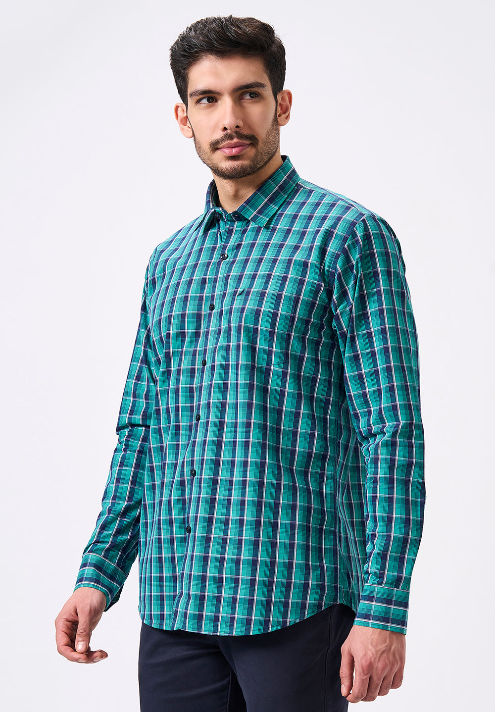 Men Blue Slim Fit Formal Shirt