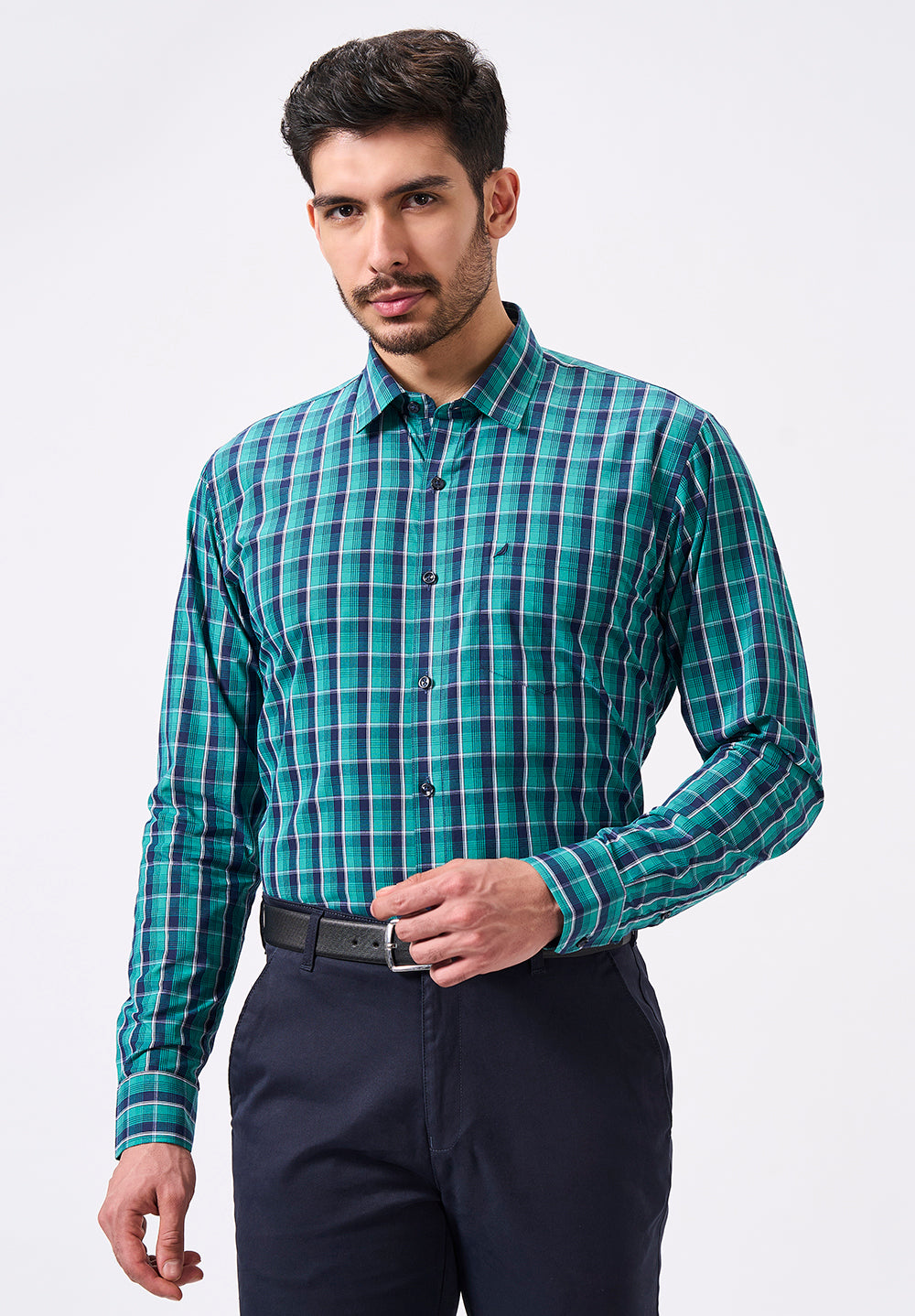 Men Blue Slim Fit Formal Shirt