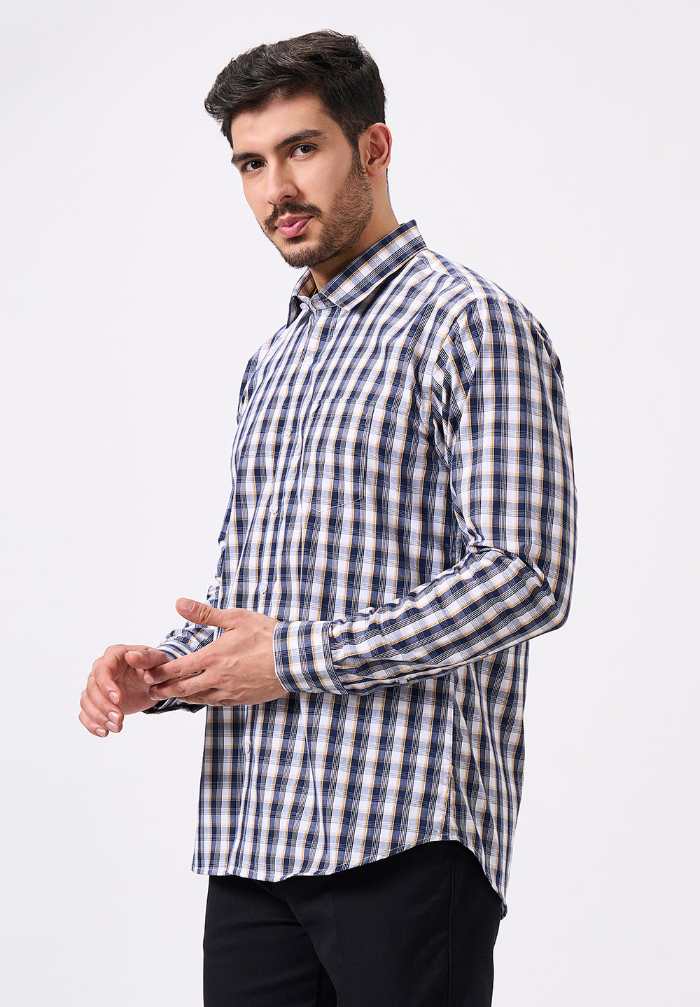 Men Black Slim Fit Formal Shirt