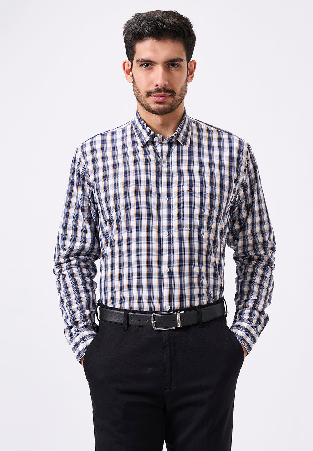 Men Black Slim Fit Formal Shirt