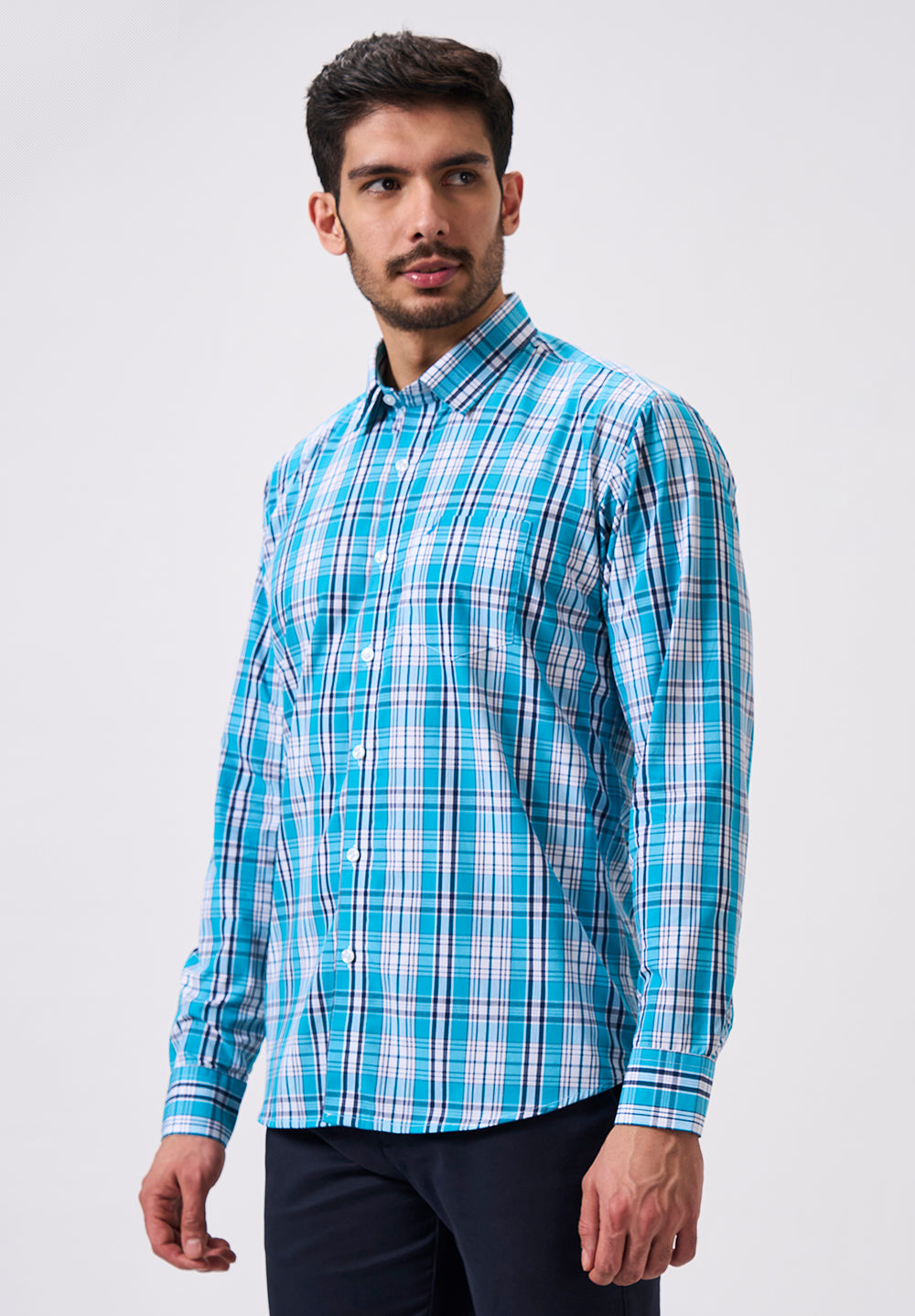 Men Blue Slim Fit Formal Shirt