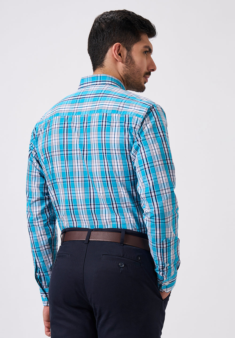 Men Blue Slim Fit Formal Shirt