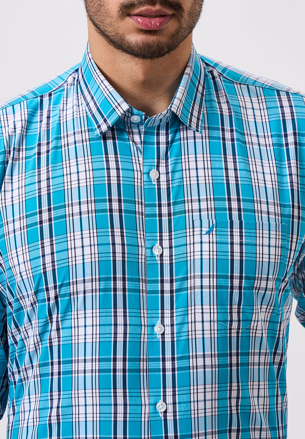 Men Blue Slim Fit Formal Shirt
