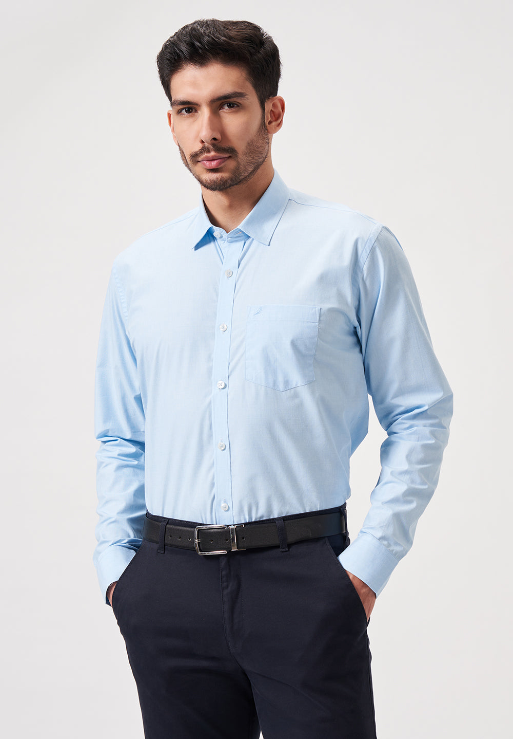 Men Blue Slim Fit Formal Shirt