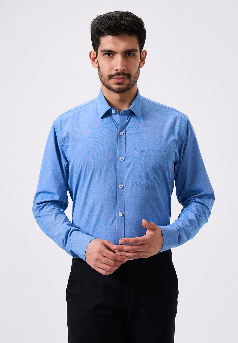 Men Blue Slim Fit Formal Shirt