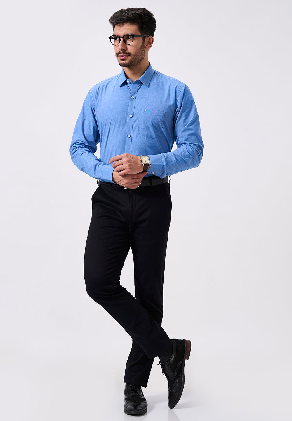 Men Blue Slim Fit Formal Shirt