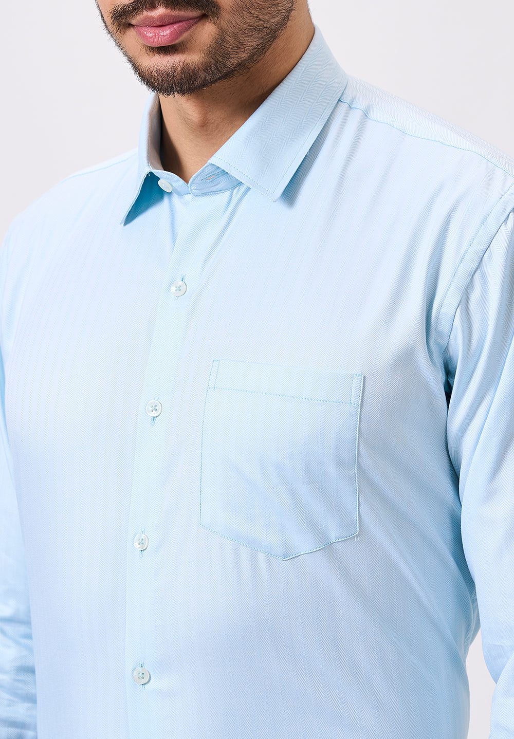 Men Blue Slim Fit Formal Shirt