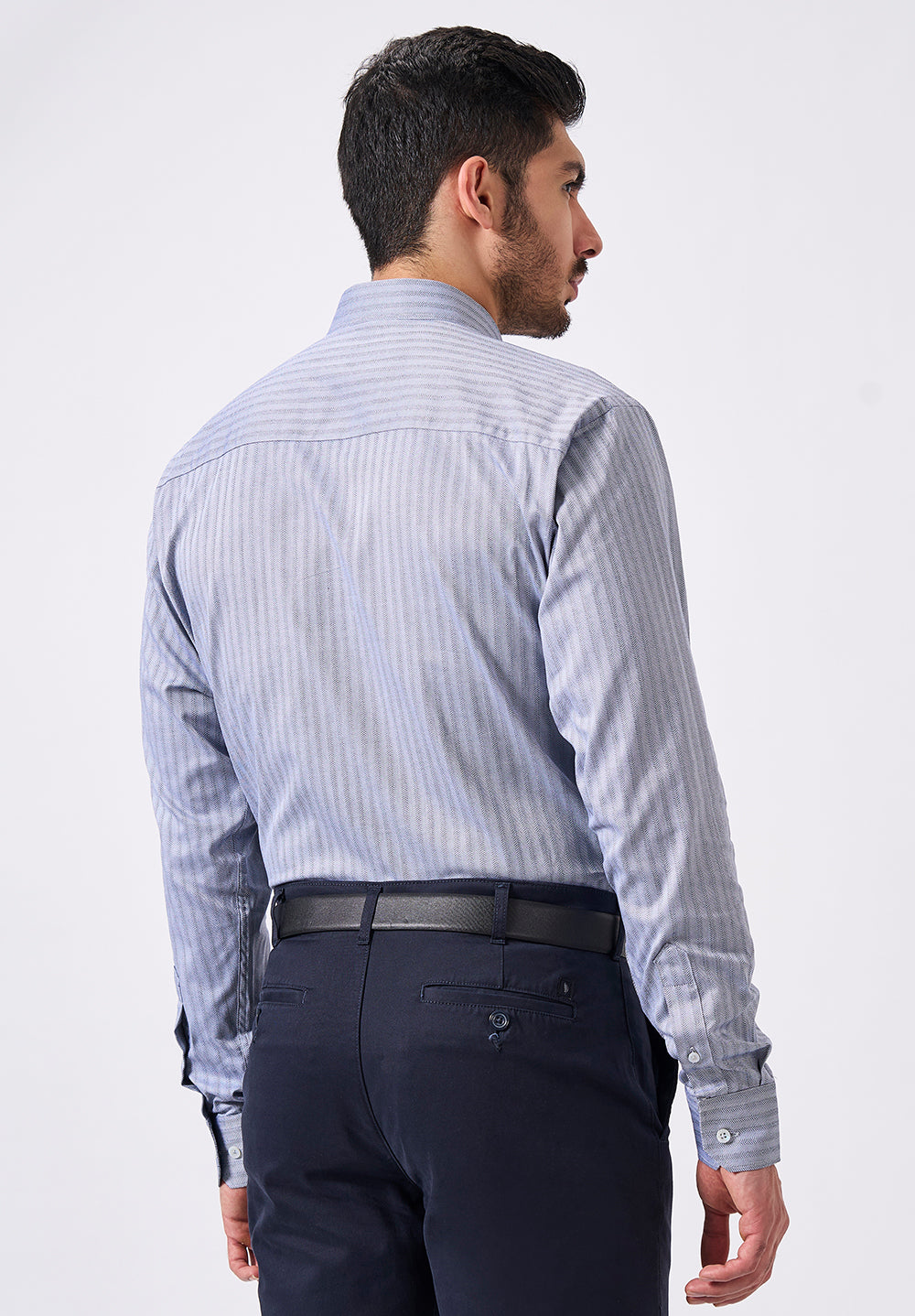 Men Grey Slim Fit Formal Shirt