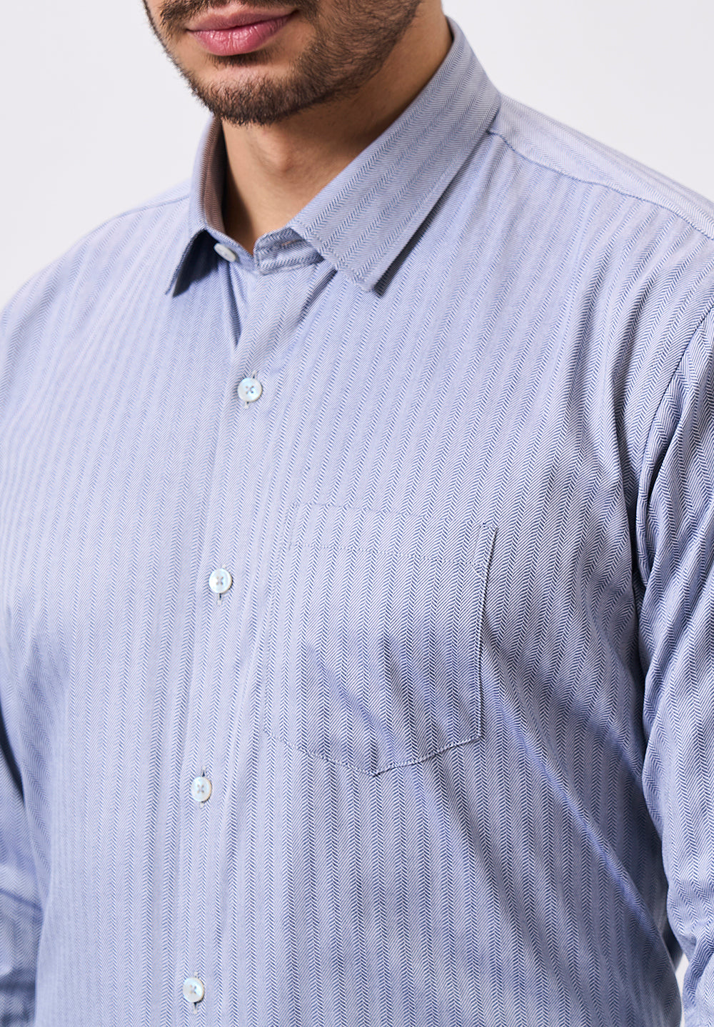 Men Grey Slim Fit Formal Shirt
