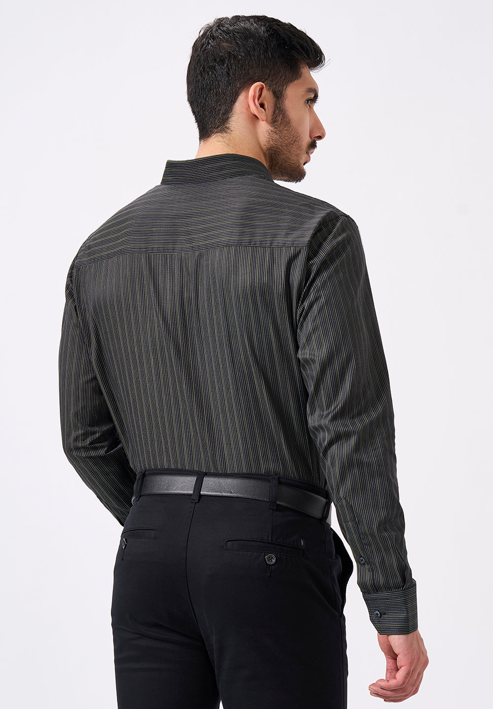 Men Black Slim Fit Formal Shirt