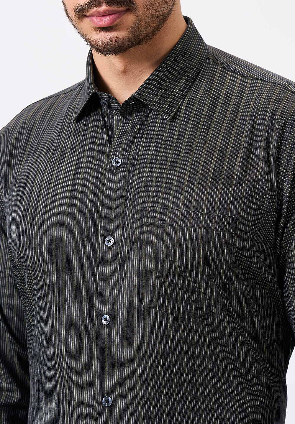 Men Black Slim Fit Formal Shirt