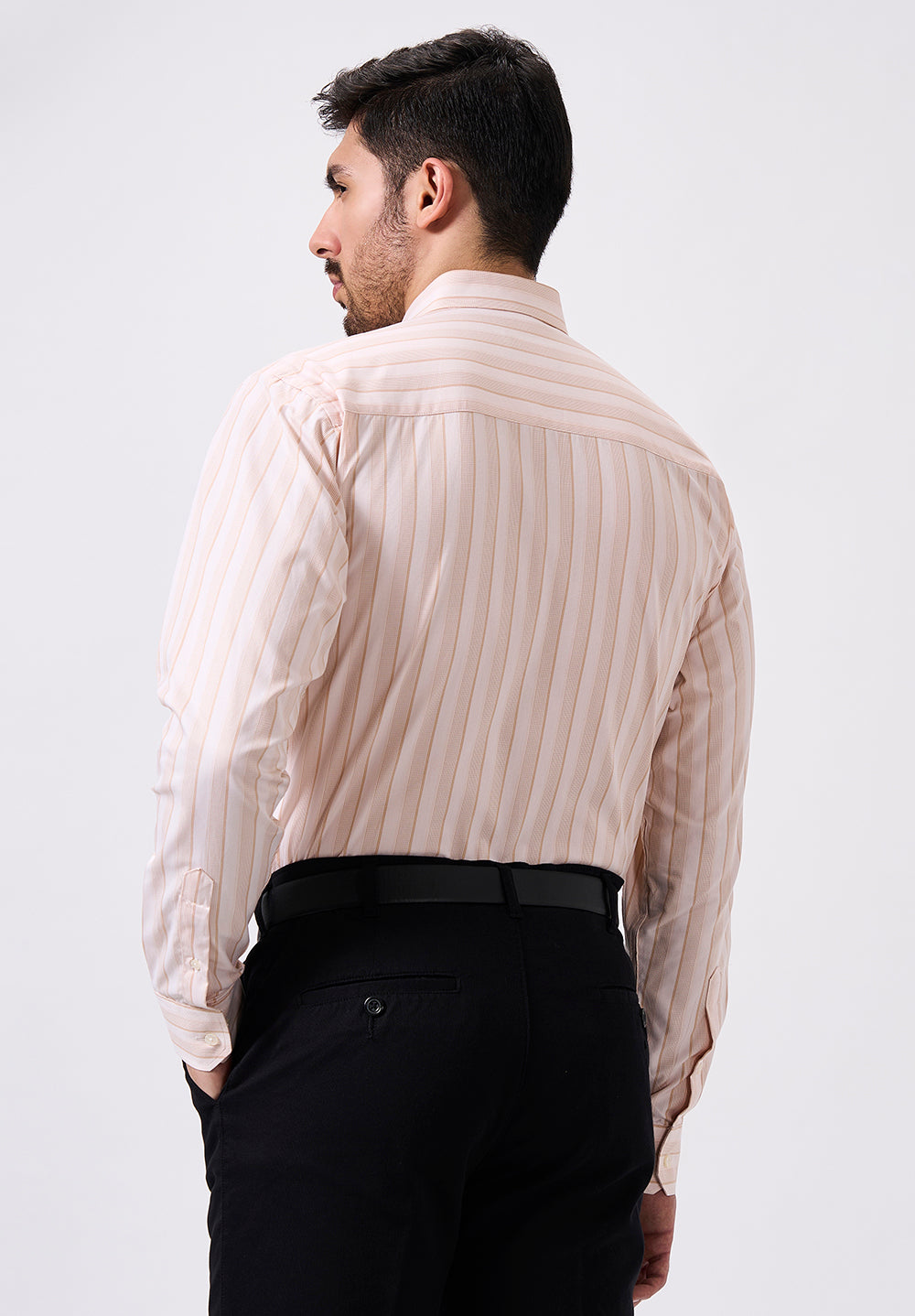 Men Peach Slim Fit Formal Shirt