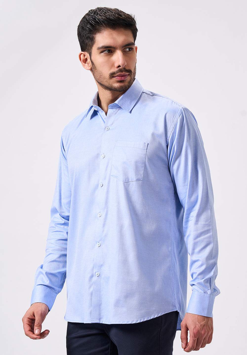 Men Blue Slim Fit Formal Shirt