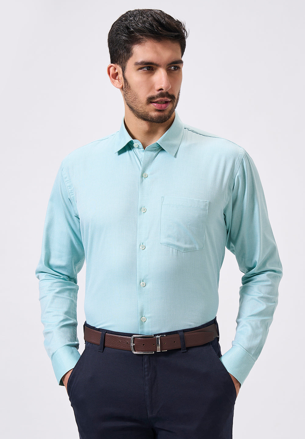 Men Blue Slim Fit Formal Shirt