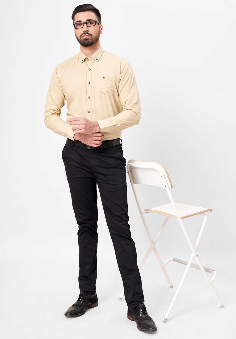 Men Beige Slim Fit Formal Shirt – Fashionking Brands Pvt Ltd
